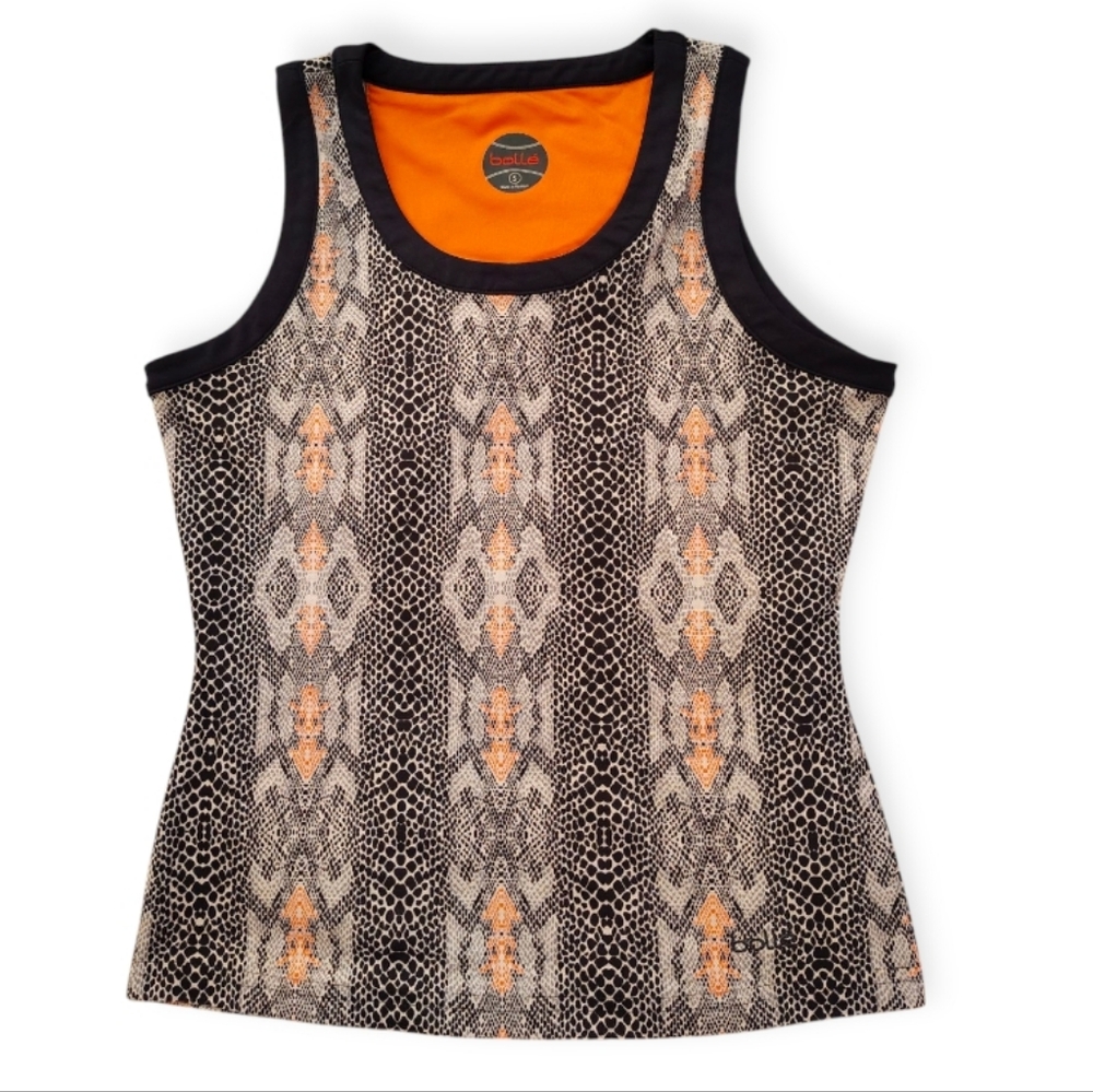 Bolle Women's Snake Print Sleeveless Scoop Neck Athletic Workout Top Size S
